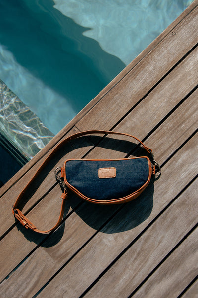 Denim Moon Bag