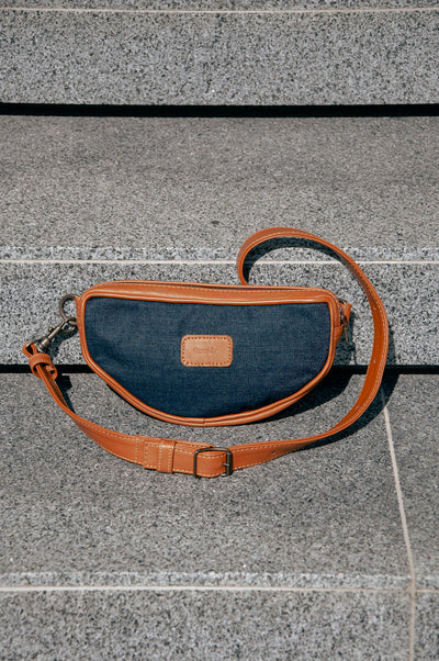 Denim Moon Bag