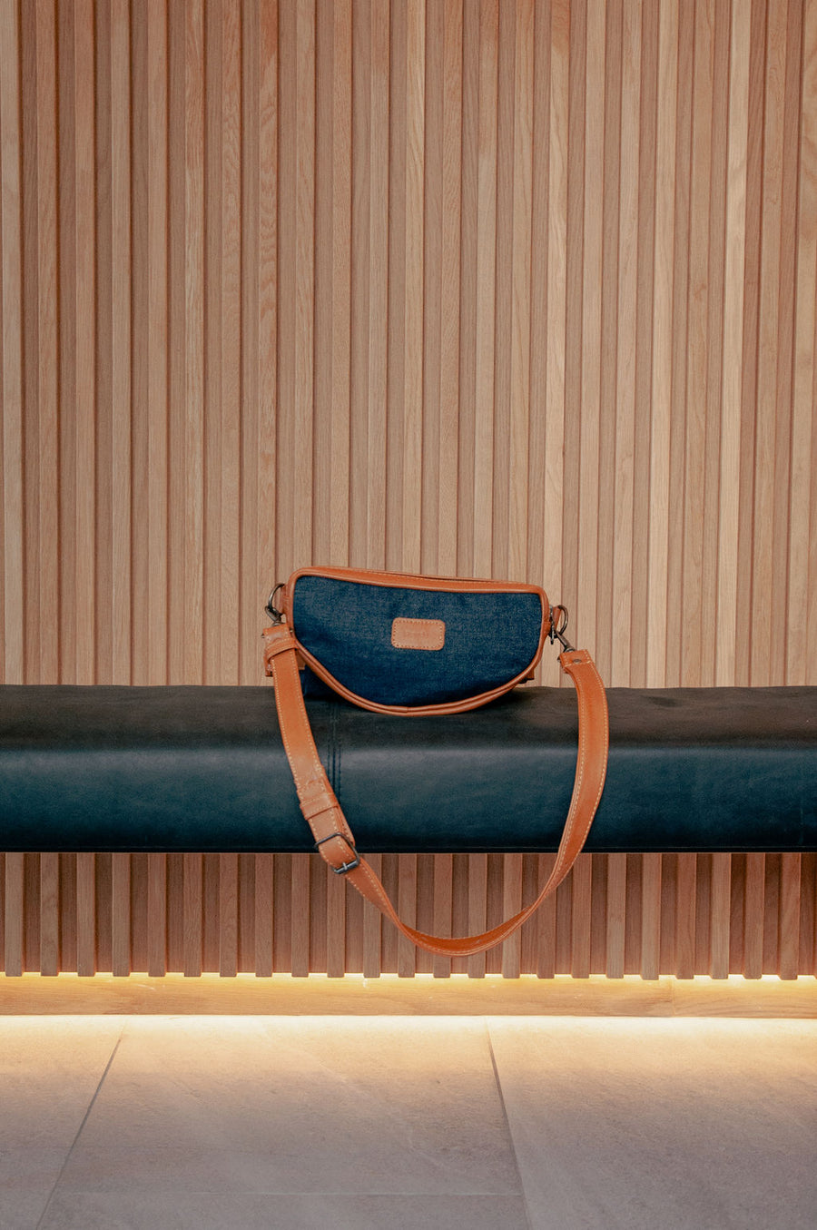 Denim Moon Bag