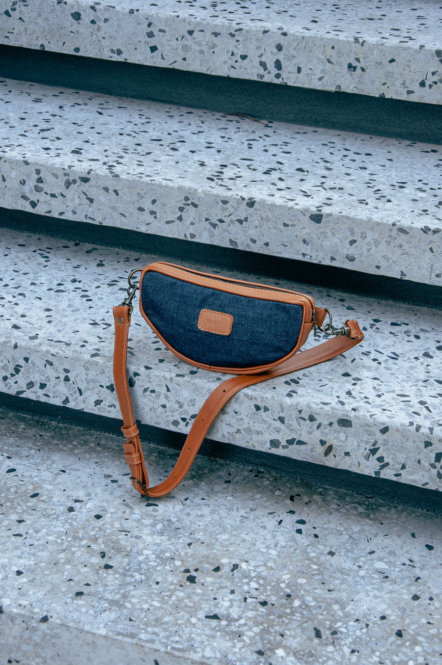 Denim Moon Bag